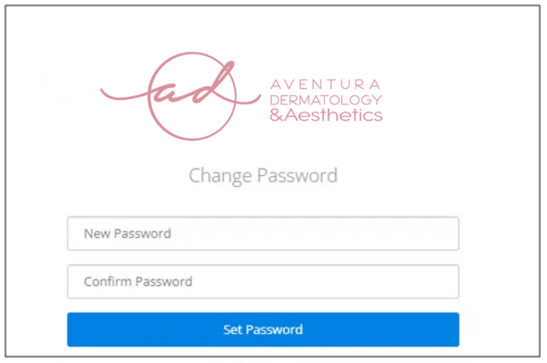 Patient portal step: the Change Password screen
